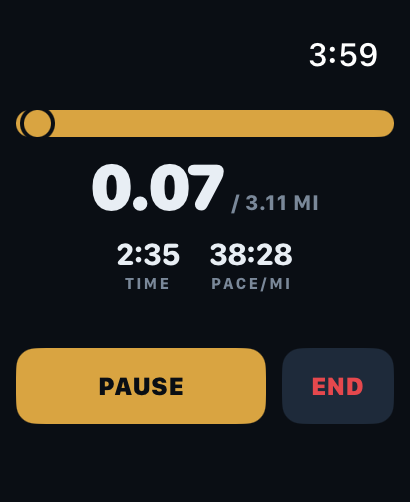 Apple Watch live run screen